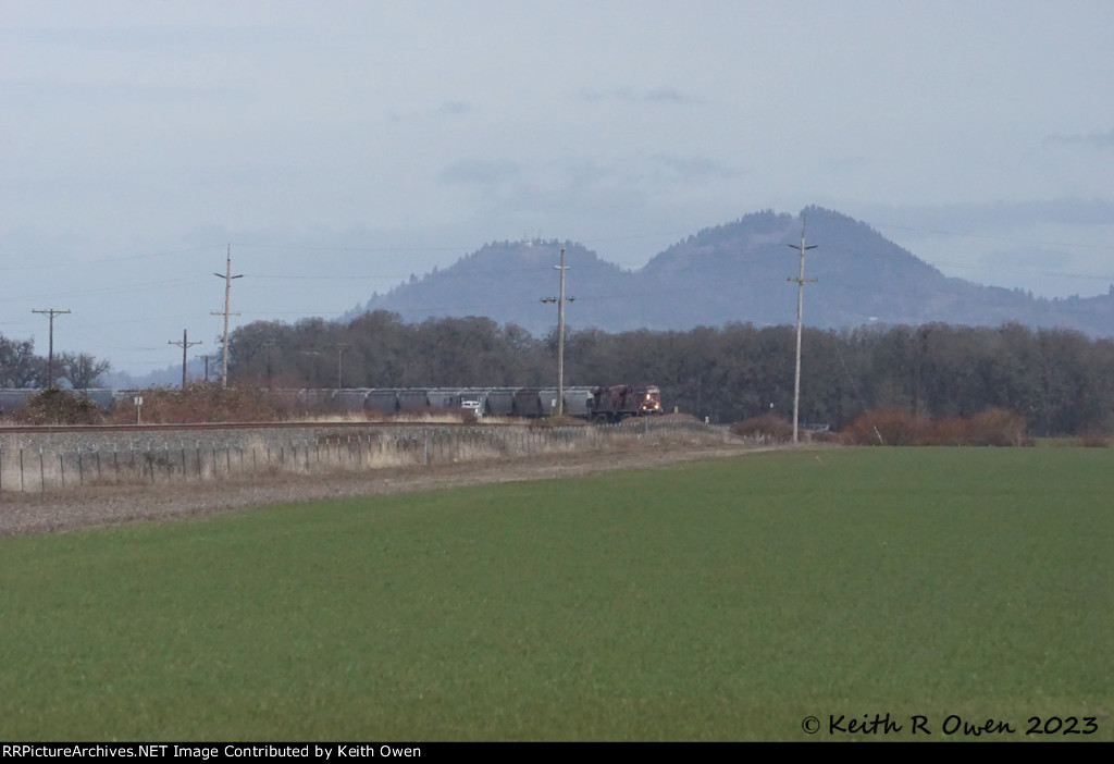 Southbound grain train.